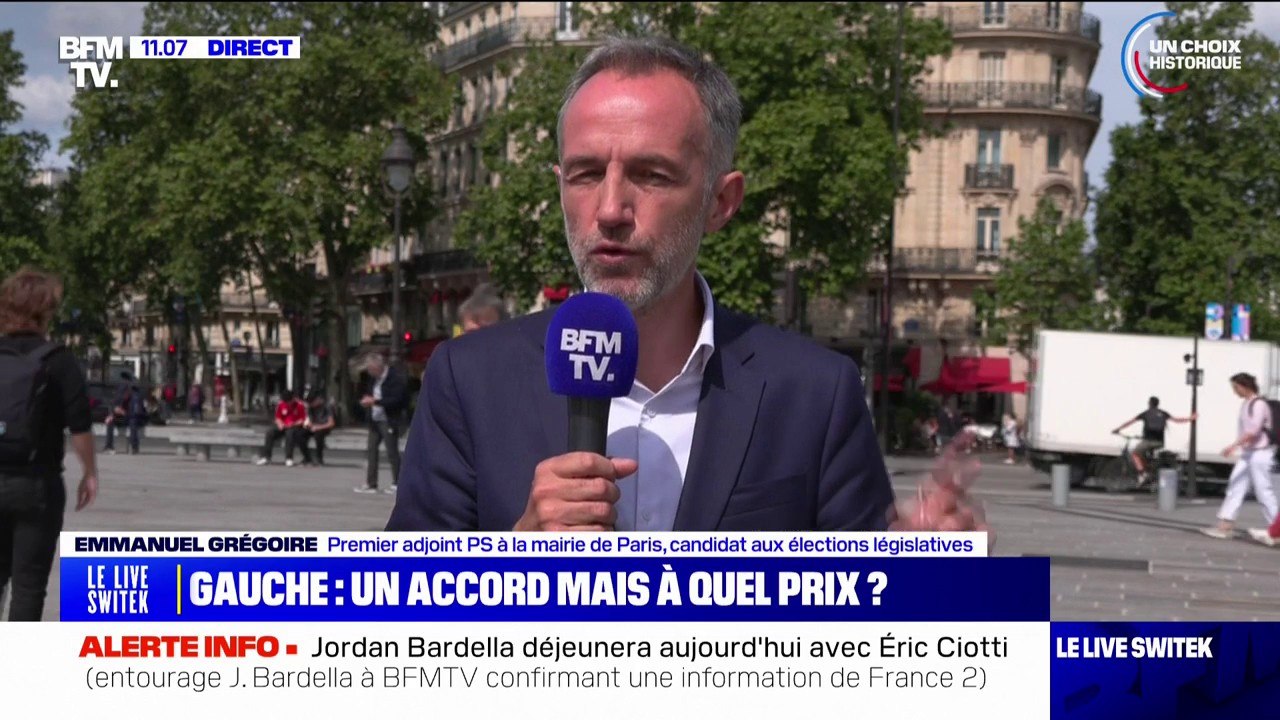 Emmanuel Grégoire, candidat PS aux législatives à Paris: "Il n'y aucune autre alternative que la gauche à l'arrivée du RN au pouvoir"
