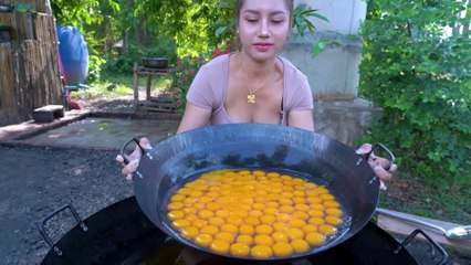 Egg crispy with rice cook recipe and eat - Amazing cooking