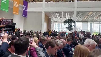 Heckler ejected from Labour manifesto launch