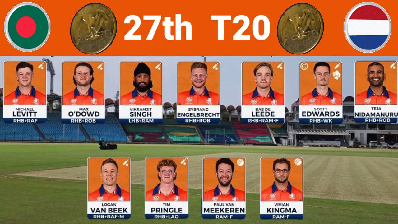 Bangladesh Vs Netherlands Live, 27th T20 || IBAN vs NED Playing 11 & Pitch Report | T20 World Cup