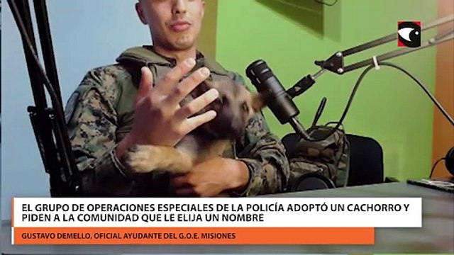 El grupo de operaciones especiales de la Policía adoptó un cachorro y piden a la comunidad que le elija un nombre