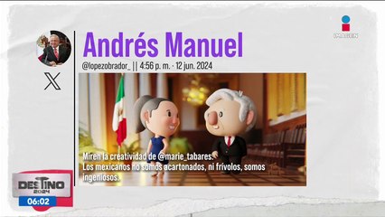 López Obrador comparte imagen animada de su reunión con Claudia Sheinbaum