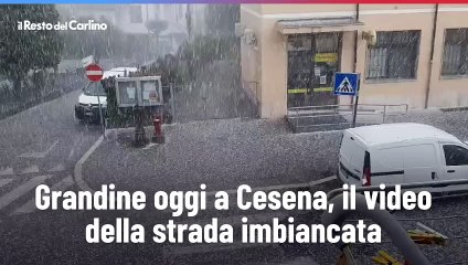 Grandine oggi a Cesena, il video della strada imbiancata