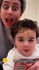 أول محاولة لابن فرح الهادي لنطق كلمة ماما