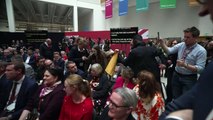 Labour manifesto launch interrupted by protester