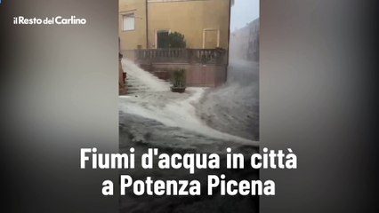Fiumi d'acqua in citt? a Potenza Picena. Il video