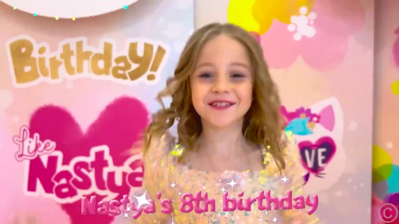 Nastya and her birthday party 8 years old - Downloaded from clipzag.com