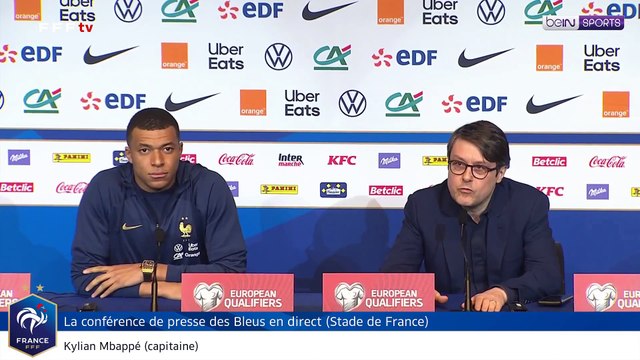 La première conférence du capitaine Kylian Mbappé et de Didier Deschamps en replay