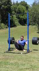 Barbell Rolls Down Hill After Man's Failed Squat Attempt