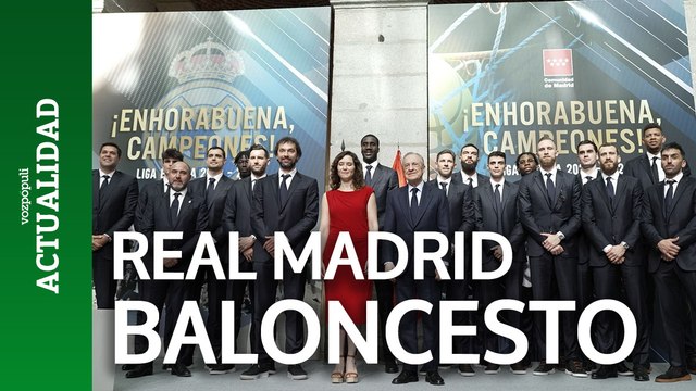 El Real Madrid celebra su victoria en la Liga de baloncesto con la presencia de la Comunidad y el Ayuntamiento