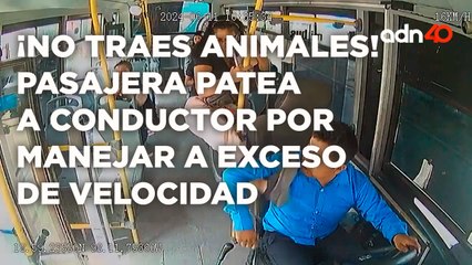 ¡No traes animales! Pasajera patea a conductor por manejar a exceso de velocidad