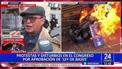 Javier Milei: Senado aprueba ‘ley de bases’ en medio de violentas protestas