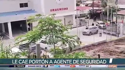 Portón le cae a agente de seguridad en la inauguración de la Policlínica San Antonio