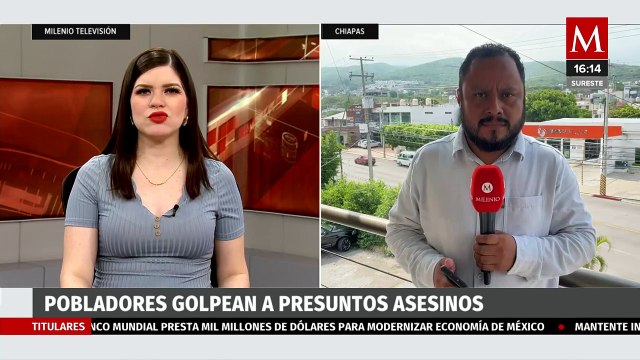 Pobladores amarran y golpean a tres presuntos asesinos de dos jóvenes en Chiapas