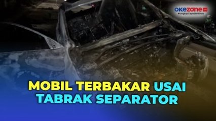 Tabrak Separator Bus Transjakarta, Mobil Terbakar di Penjaringan