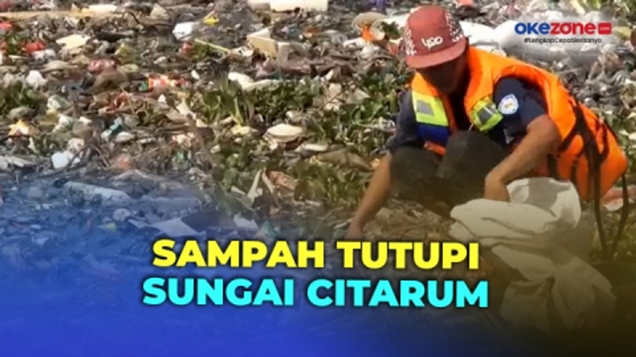 Viral Sampah Tutupi Sungai Citarum, Pemprov Jabar Kerahkan Relawan dan Alat Berat
