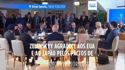Zelenskyy agradece aos EUA e ao Japão pelos pactos de segurança "históricos" no primeiro dia da cimeira do G7