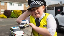 Autistic lad wears police outfit to keep town safe