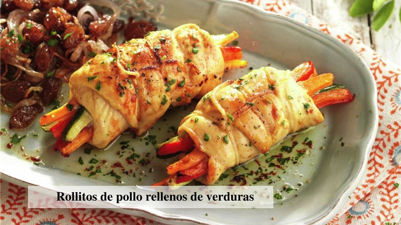 Rollitos de pollo con verduras