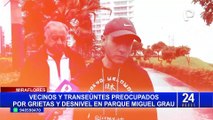 Miraflores: descartan que grietas y desnivel en parque Miguel Grau represente un peligro