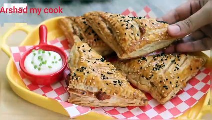 Chicken cheese  Puff Patties)Arshad my COOK)