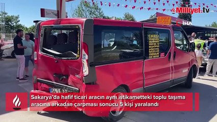 Hafif ticari araç, şehir içi toplu taşıma aracına çarptı: 5 yaralı