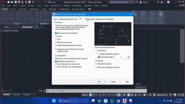 How set the units in AutoCAD feets & inches