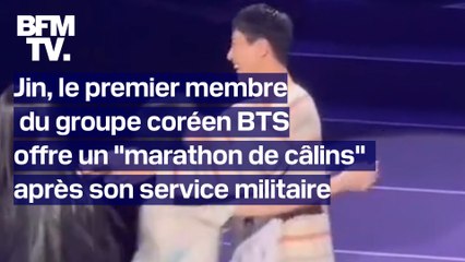 Jin, le premier membre du groupe coréen BTS à finir son service militaire, offre un “marathon de câlins” à des fans