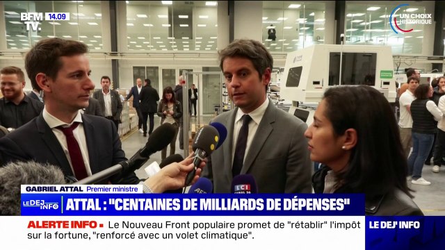 Gabriel Attal considère qu'il faudra des centaines de milliards d'euros de dépenses supplémentaires pour réaliser le programme du Nouveau Front populaire