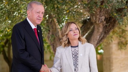 Cumhurbaşkanı Erdoğan, İtalya Başbakanı Meloni tarafından karşılandı