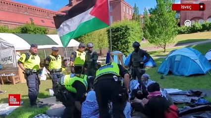 İsveç'te polis, Filistin’e destek gösterisine müdahale etti
