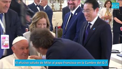 El efusivo saludo de Milei al papa Francisco en la Cumbre del G-7