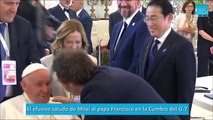 El efusivo saludo de Milei al papa Francisco en la Cumbre del G-7