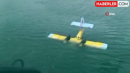 Aydın'da orman yangınına müdahale eden uçak Bafa Gölü'ne düştü