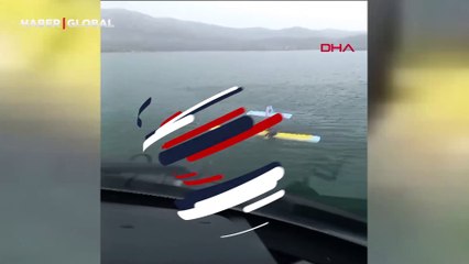 Didim'de yangına müdahale eden uçak göle sert iniş yaptı, personel kurtarıldı