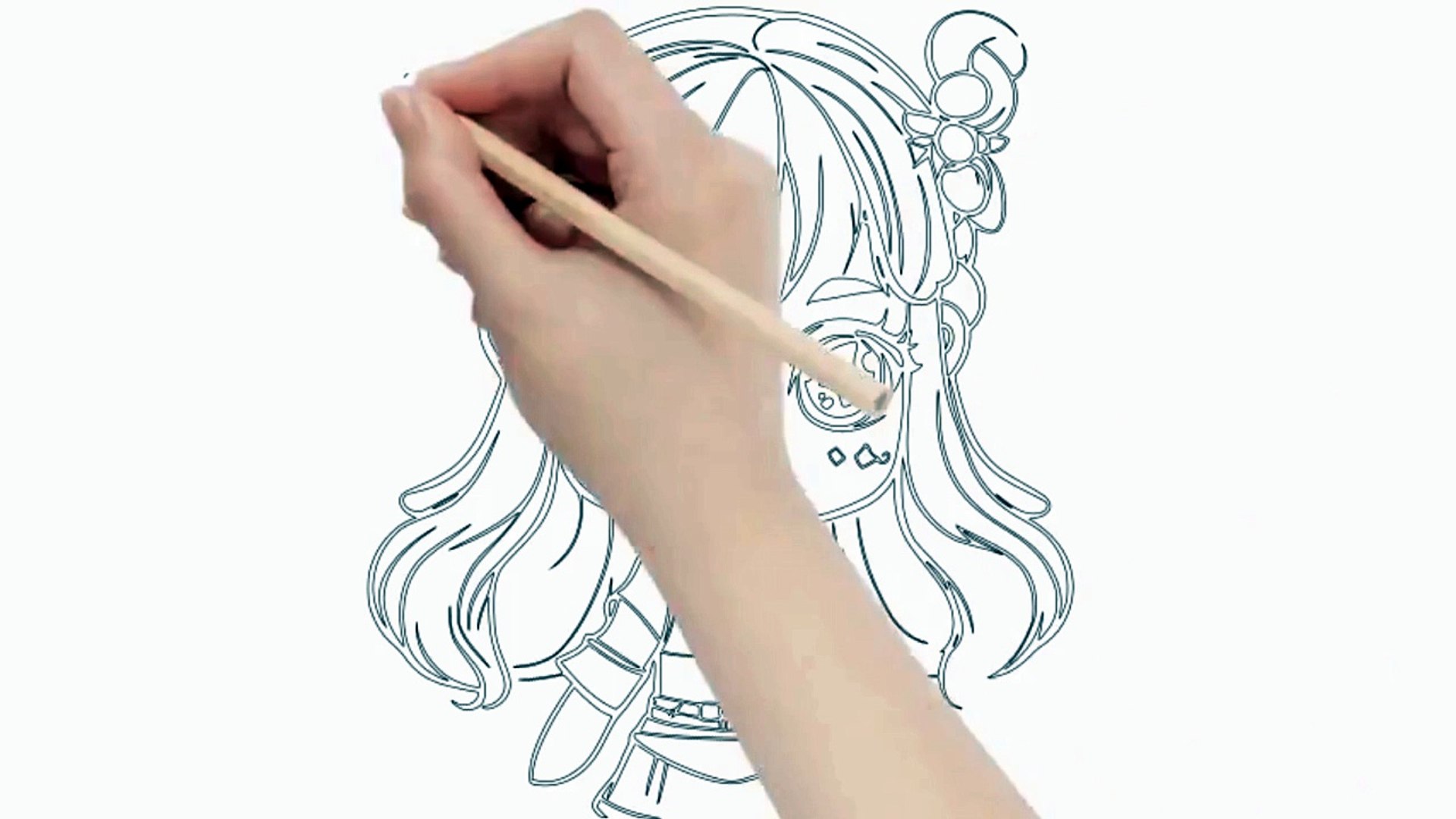 ⁣Sketching of Anime Girl || Asthetic Sketching