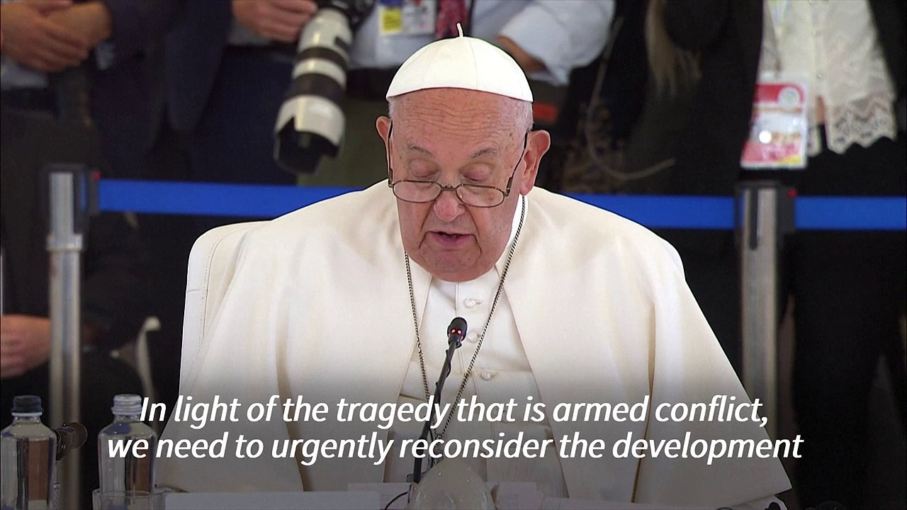 Pope Francis calls for ban on 'lethal autonomous weapons' at G7 meeting