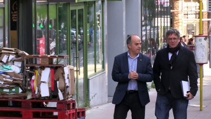 Llegada de Carles Puigdemont a la sede de Junts en Bruselas