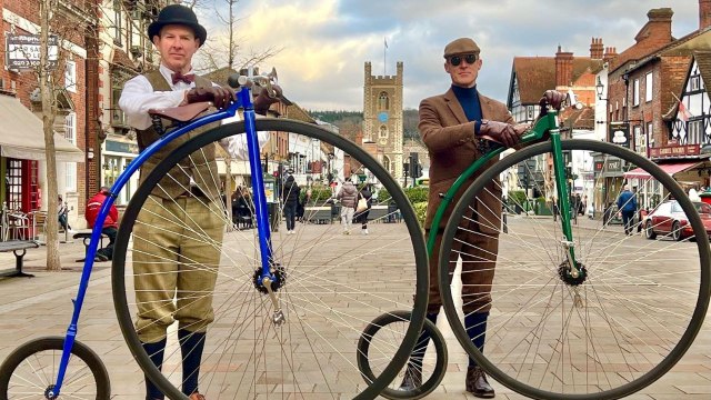 Two friends complete 200mile charity ride from UK to France - on penny farthings