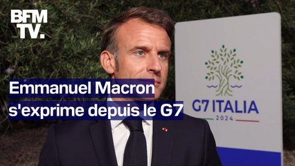 Assurance chômage, aide à l'Ukraine...Emmanuel Macron s'exprime depuis le G7 en Italie