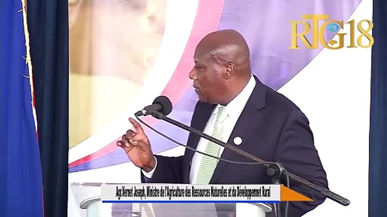 Diskou Minis Agrikilti a Agr Vernet Joseph nan seremoni enstalasyon Minis Kilti a Antoine Augustin.