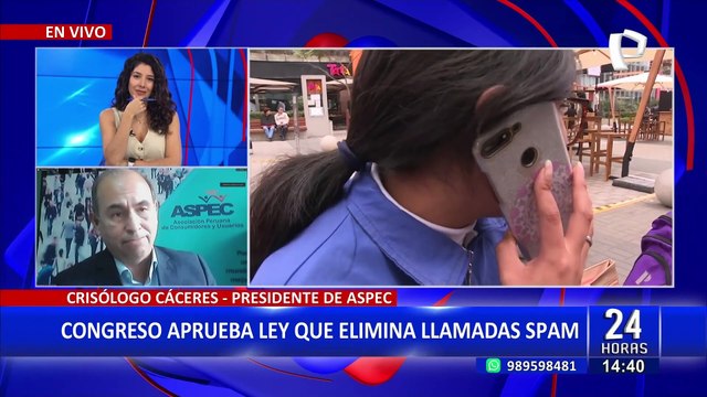 Crisólogo Cáceres sobre llamadas spam: Tiene que haber algún tipo de regulación