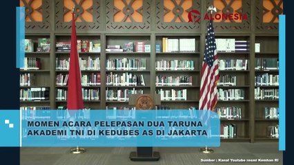 Momen acara pelepasan dua taruna akademi TNI di Kedubes AS di Jakarta