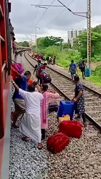 Railway Track Ruckus Passengers Cross Seconds Before Train Arrival