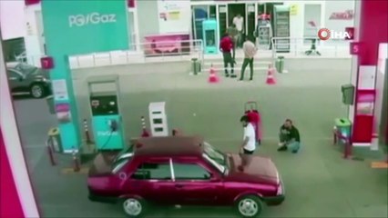Facianın eşiğinden dönüldü! Akaryakıt istasyonunda korku dolu anlar