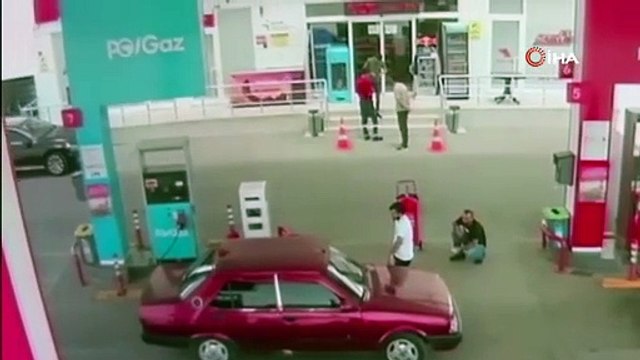 Akaryakıt istasyonunda facianın eşiğinden dönüldü