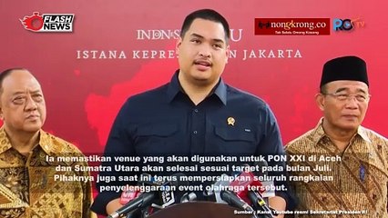 Menpora Beri Keterangan Pers Bahwa penyelenggaraan PON Akan Tepat Waktu
