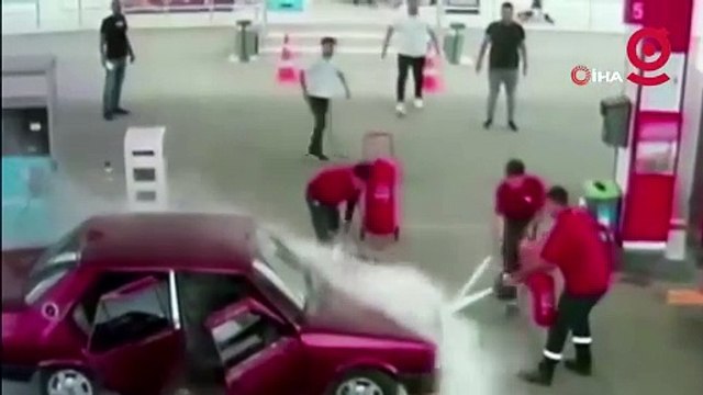 Akaryakıt istasyonunda korku dolu anlar! Facianın eşiğinden dönüldü