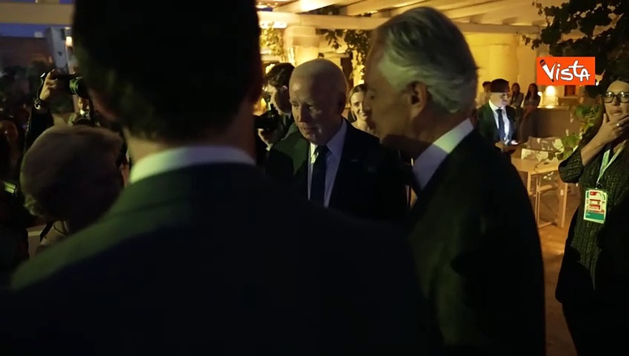 Concerto di Andrea Bocelli chiude il G7. In prima fila Meloni seduta tra Biden e Sunak