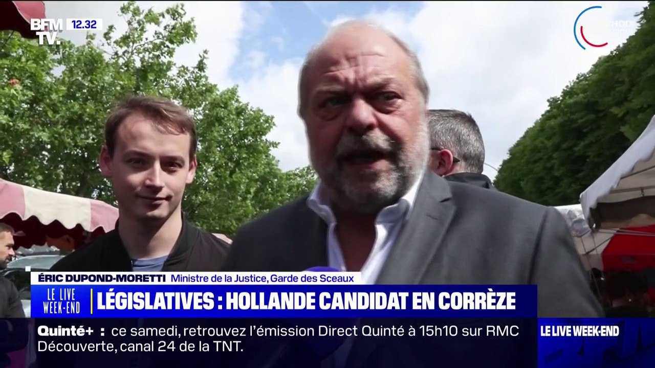 "C'est pathétique", a réagi Éric Dupond-Moretti  à la candidature de François Hollande aux législatives